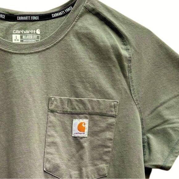 Carhartt Olive Tee Women's Large 12 - 14 T-shirt Layering Outdoor - Picture 2 of 6